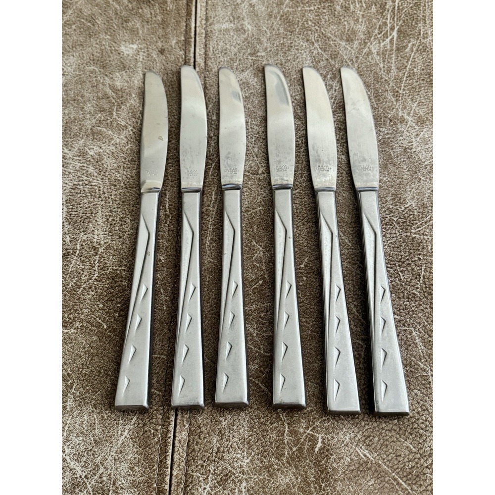 NSCO (National Stainless) Japan Sea Cliff Pattern MCM 6 Dinner Knives Rare